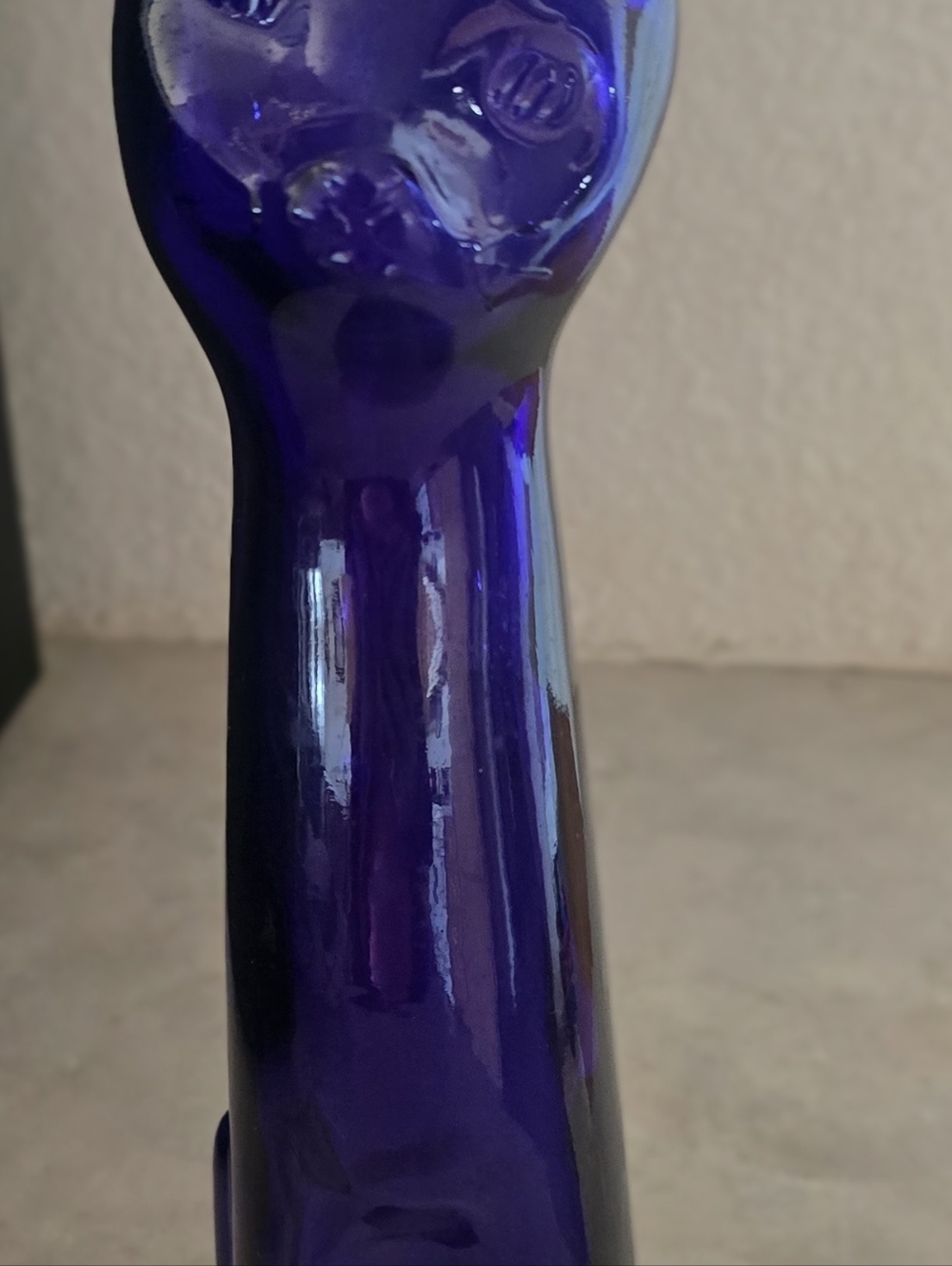 Vintage Cobalt Blue Glass Cat
